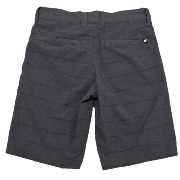 Travis Mathew Boy’s Shorts Size 10 Golf Performance Flat Front Gray Stripe - Picture 6 of 6